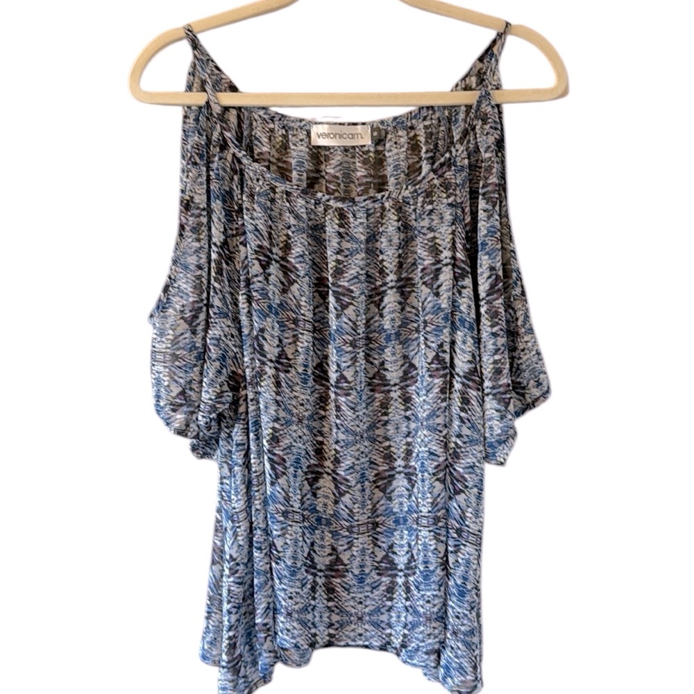 Veronicam Women’s Cold Shoulder Oversized Blouse Size Small - Picture 2 of 13